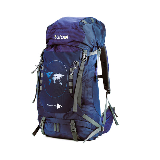 Tragoose 70 L Trekking Rucksack Travel Bag Hiking Backpack Nylon Dark Blue